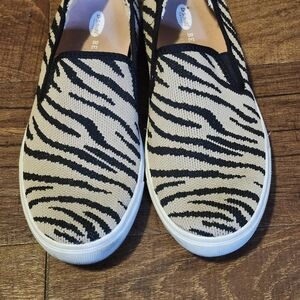 Dr. Scholl's Black and Cream Zebra Print Flats